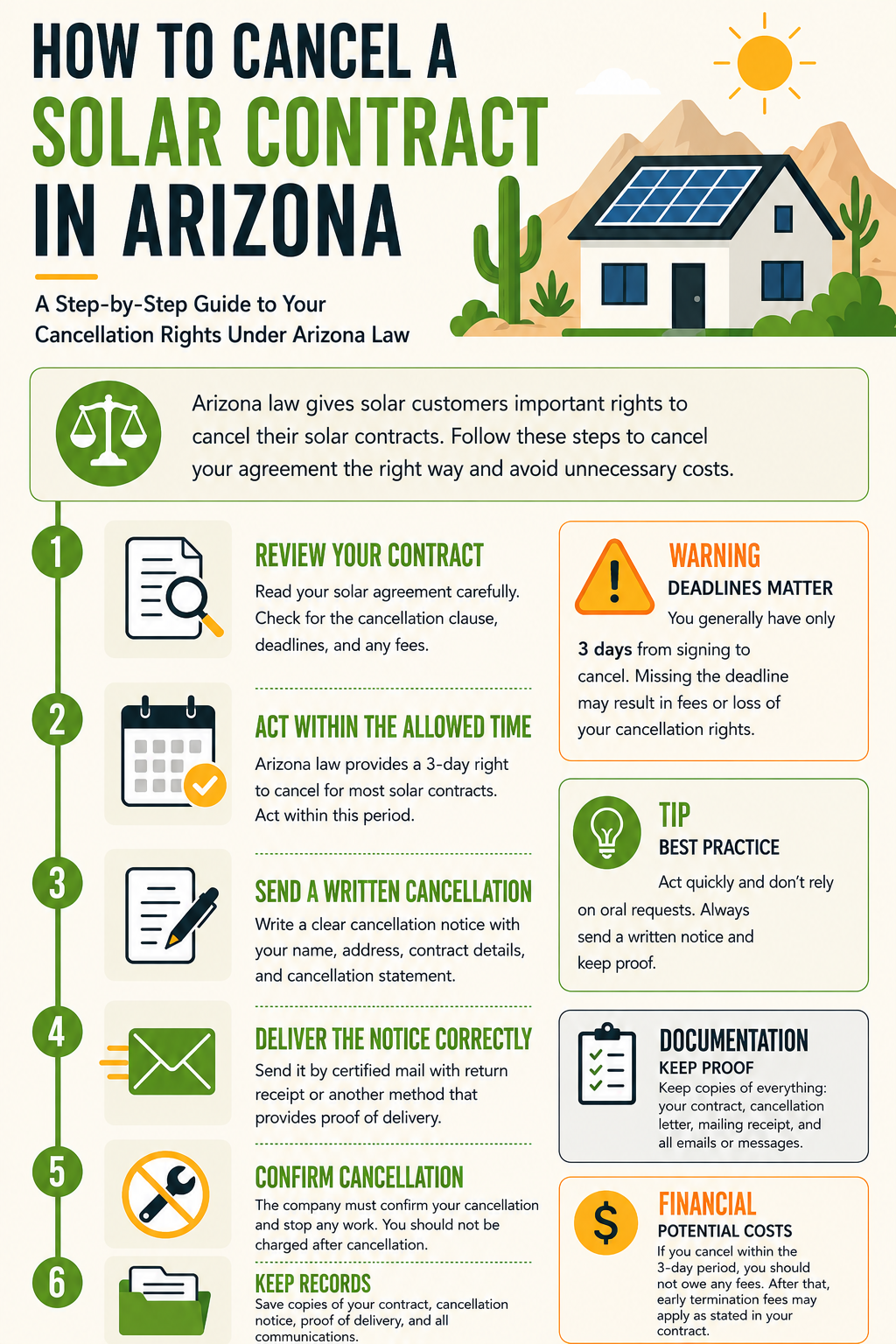 Solar Contract cancellation In Arizona