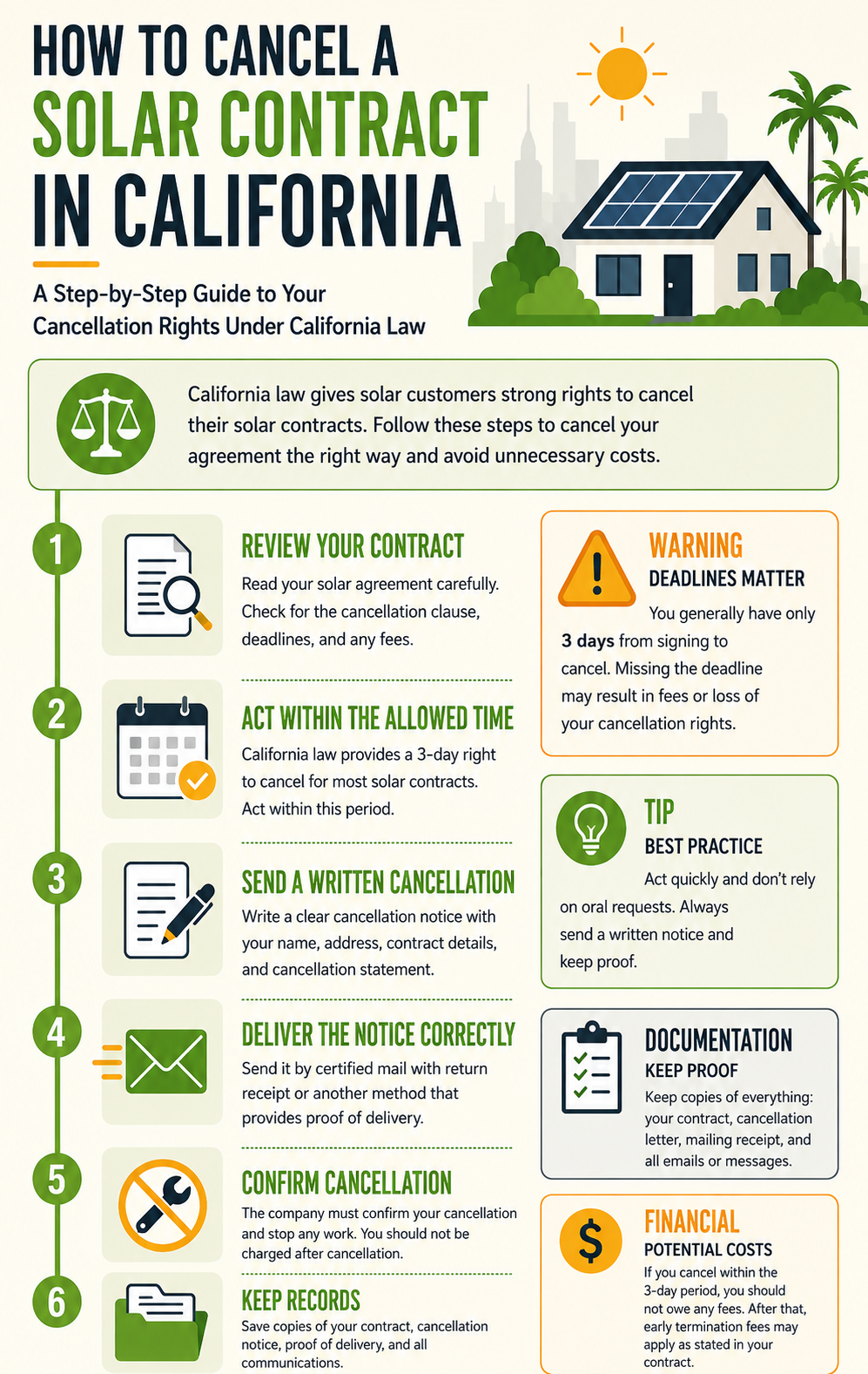Solar Contract Cancellation In California