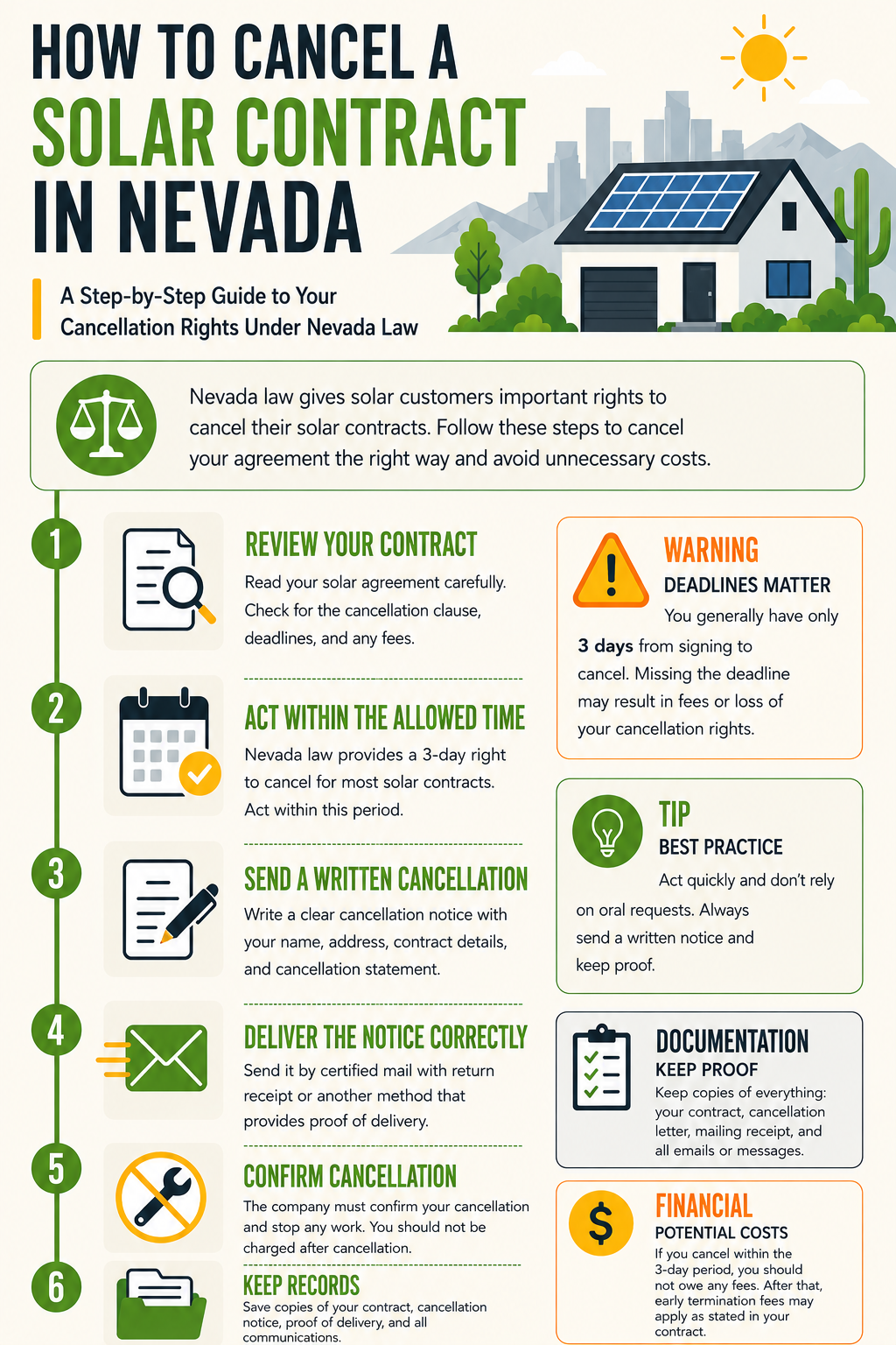 Solar Contract cancellation In Nevada