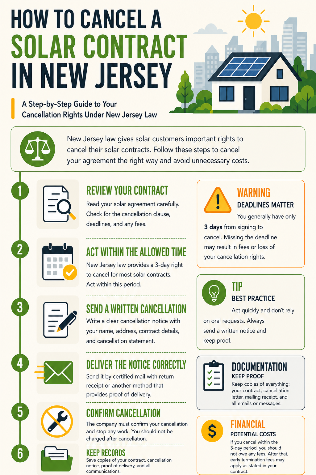 Solar Contract cancellation In New Jersey
