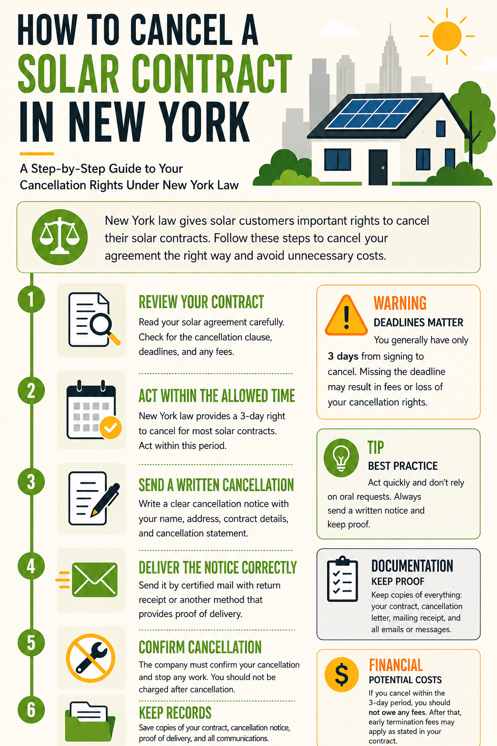 Solar Contract cancellation In New York