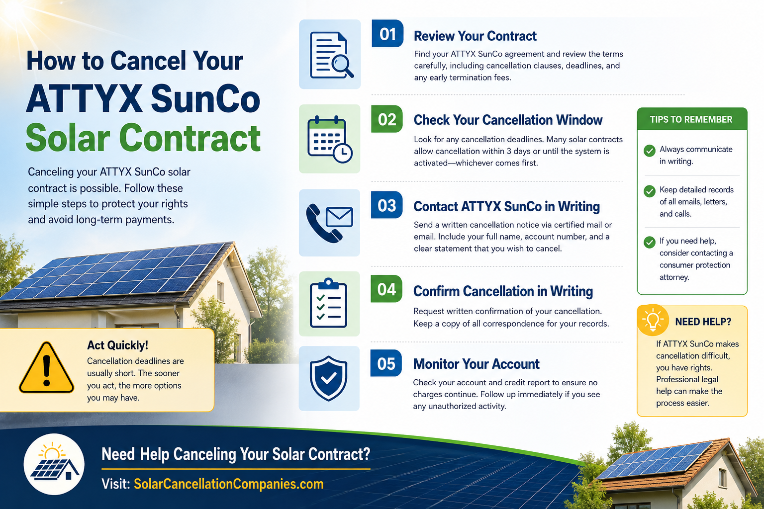 Attyx SUNco Solar Contract Cancellation