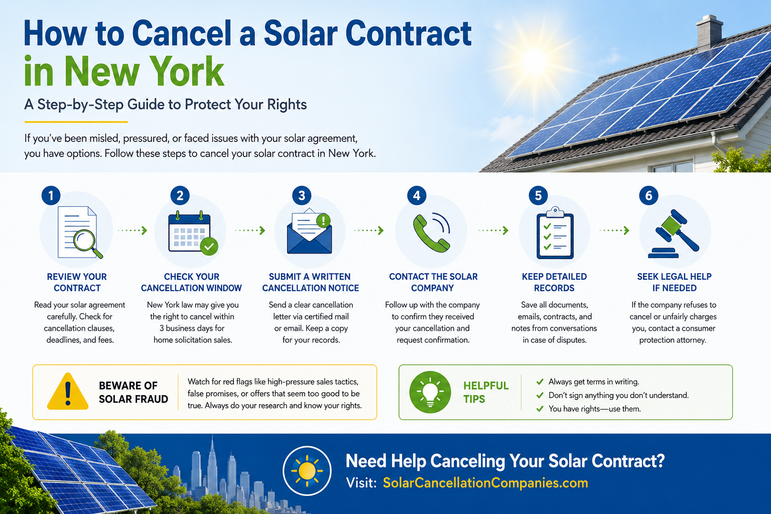 New York Solar Fraud contract Cancellation