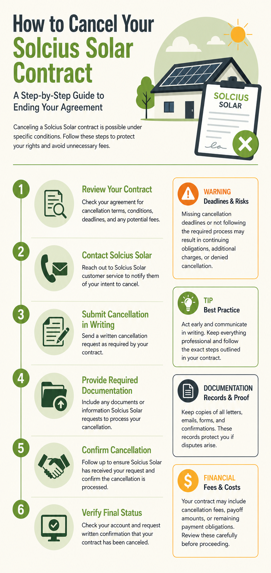 Solcius Solar Contract Cancellation