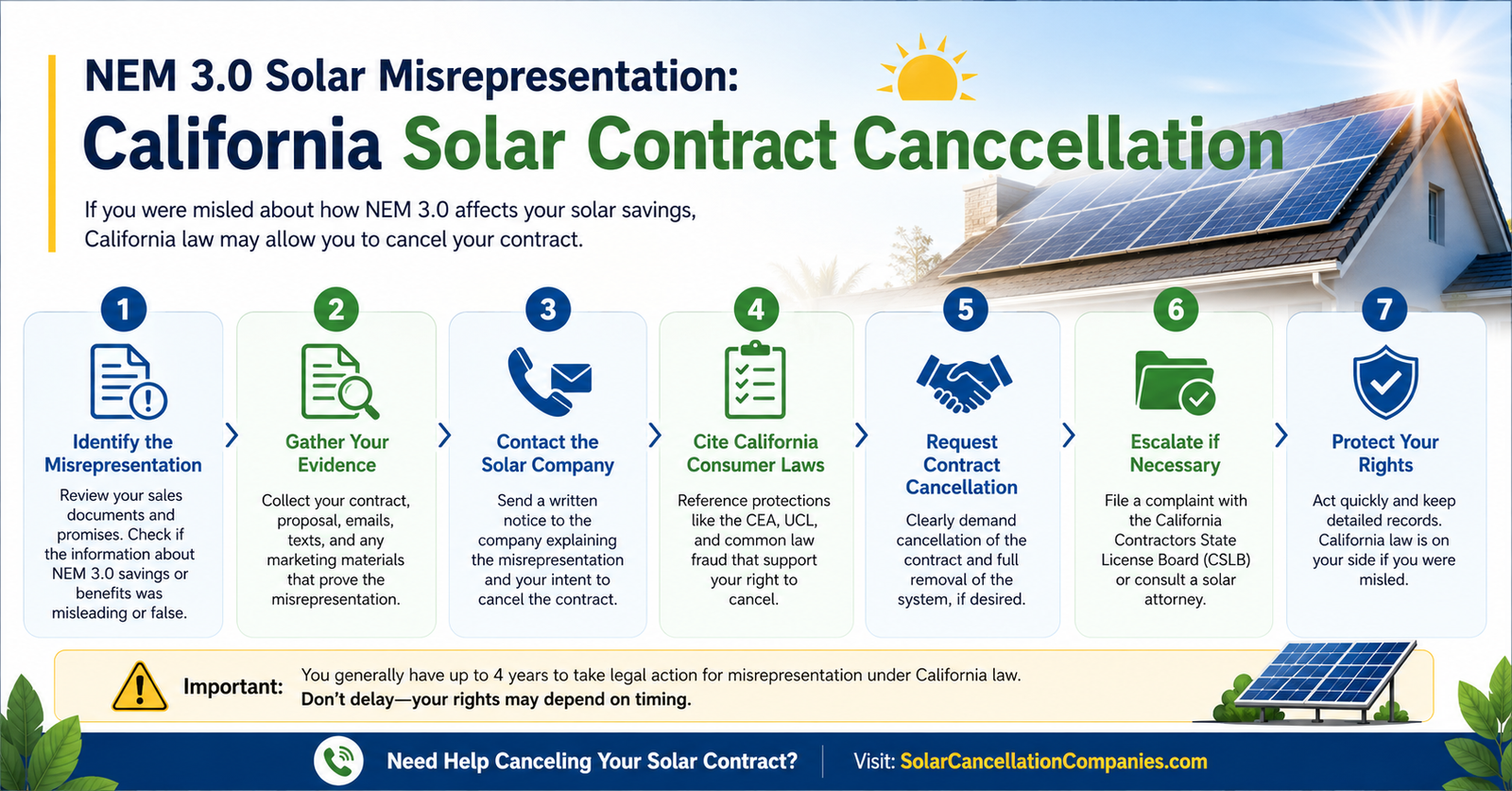 NEM 3.0 Solar Misrepresentation California Solar Contract Cancellation